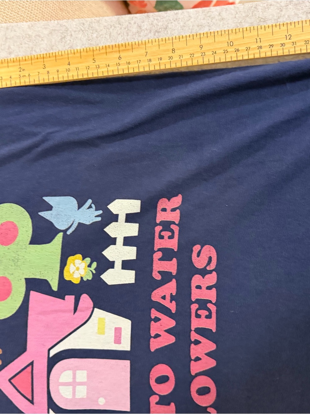 Navy Graphic Tee "Sorry I Can't I Have To Water My Flowers" - Picture 8 of 8